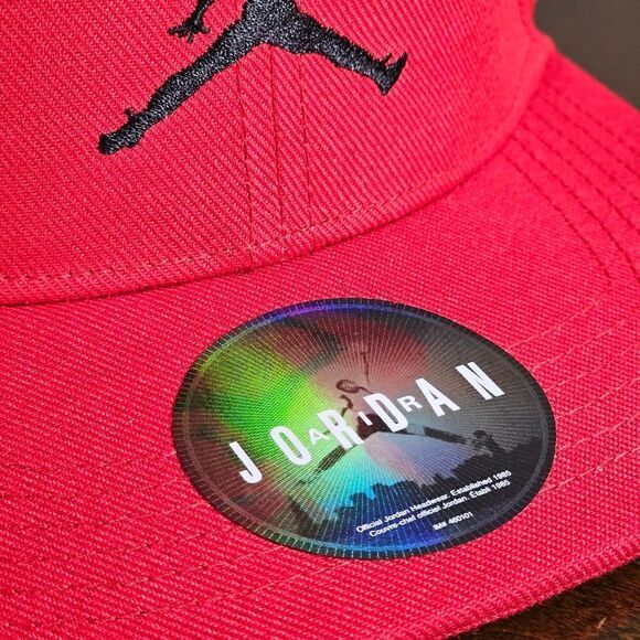 Air Jordan 1 2 3 4 5 6 11 12 13 OG Retro Bred Bulls Playoffs Snapback Hat Red - Picture 4 of 12